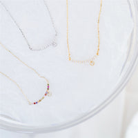 Crystal Drop Glitter Bar Necklace / NL8017