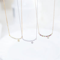 Crystal Drop Glitter Bar Necklace / NL8017