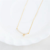 Crystal Drop Glitter Bar Necklace / NL8017