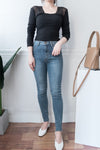 Skinny 高腰彈性褲管微磨超修腳牛仔褲, jeans/ PT8298