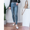 Skinny 高腰彈性褲管微磨超修腳牛仔褲, jeans/ PT8298