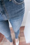 Skinny 高腰彈性褲管微磨超修腳牛仔褲, jeans/ PT8298