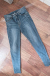 Skinny 高腰彈性褲管微磨超修腳牛仔褲, jeans/ PT8298