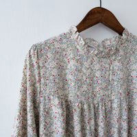 Branches 飄逸雪紡細荷葉領口自然層次花枝, dress/ DS8800