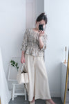 Branches 顯瘦氣質水彩花枝雙橡筋修腰, Blouse/ BU8612