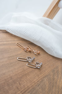 925 Crystal Oval Drop, Earrings (posts/ clips) /ER8292