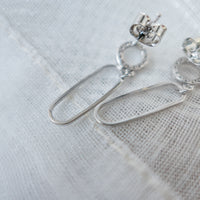 925 Crystal Oval Drop, Earrings (posts/ clips) /ER8292