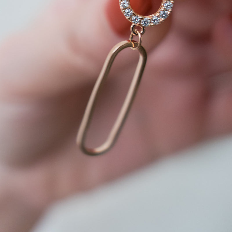 925 Crystal Oval Drop, Earrings (posts/ clips) /ER8292