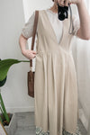 PLEATED VEST 開V領口腰線下百褶背心裙, DRESS/ DS8829