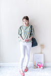 !Elastic! Just right, white pants/ PT8134