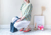 !Elastic! Just right, white pants/ PT8134