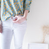 !Elastic! Just right, white pants/ PT8134
