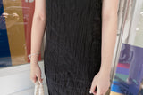 Black 皺紋小優雅吊帶連身裙, Dress/ DS8905