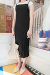Black 皺紋小優雅吊帶連身裙, Dress/ DS8905