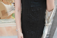 Black 皺紋小優雅吊帶連身裙, Dress/ DS8905