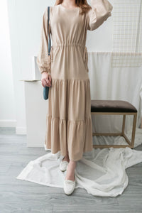 Daily Luv 隨性舒適彈性棉質層次連身裙, Dress/ DS8921