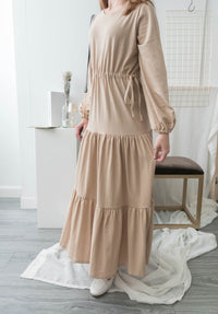 Daily Luv 隨性舒適彈性棉質層次連身裙, Dress/ DS8921