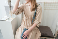 Daily Luv 隨性舒適彈性棉質層次連身裙, Dress/ DS8921