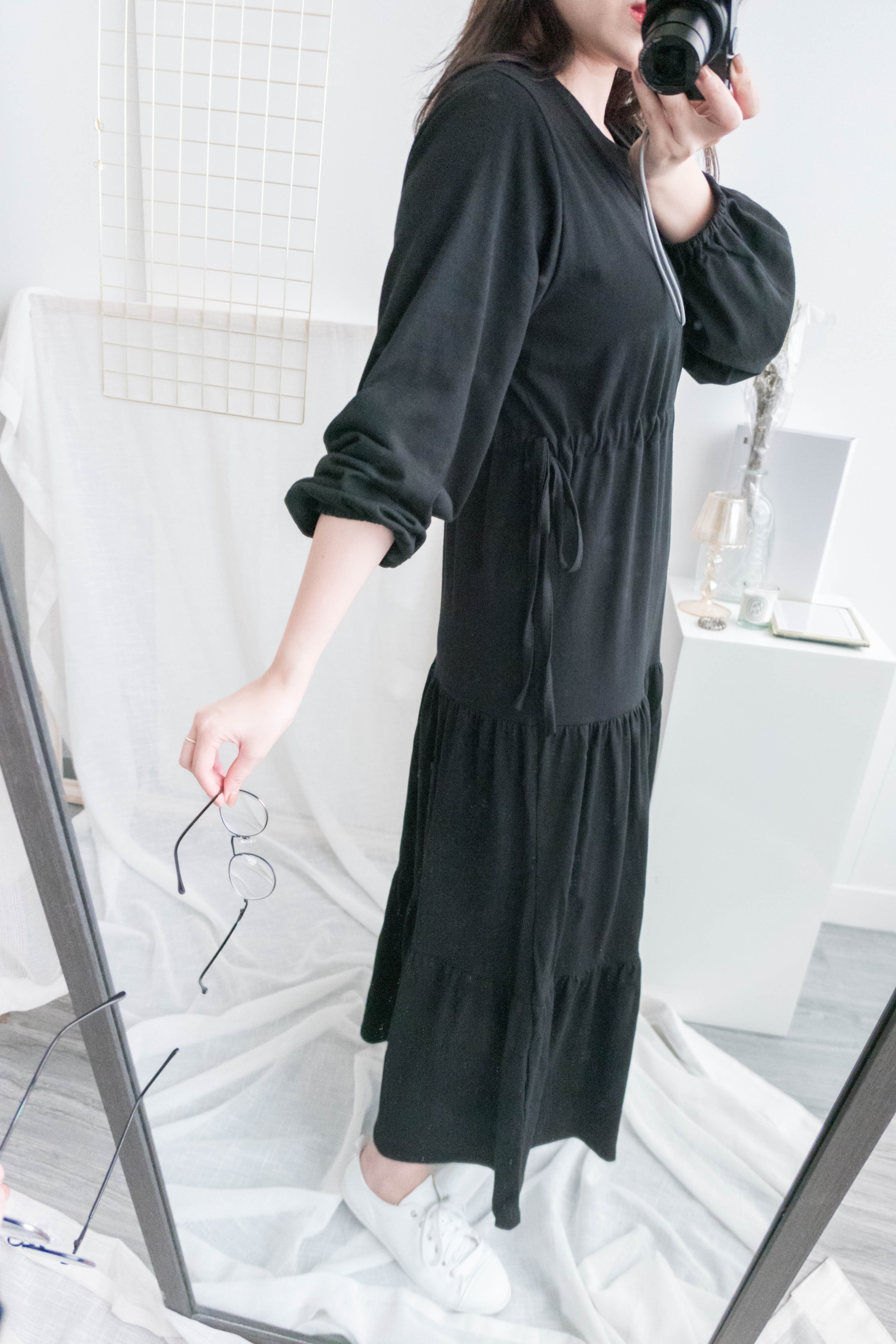 Daily Luv 隨性舒適彈性棉質層次連身裙, Dress/ DS8921
