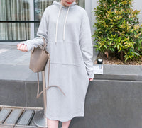 Quality 輕便美混灰防皺舒適衛衣, Hoodie Dress/ DS8977