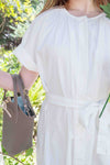 ! 𝕝𝕒𝕤𝕥 𝕗𝕖𝕨 !White Dora 小袖摺口圓領連身裙, Dress/ DS9052