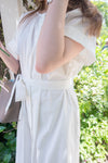! 𝕝𝕒𝕤𝕥 𝕗𝕖𝕨 !White Dora 小袖摺口圓領連身裙, Dress/ DS9052