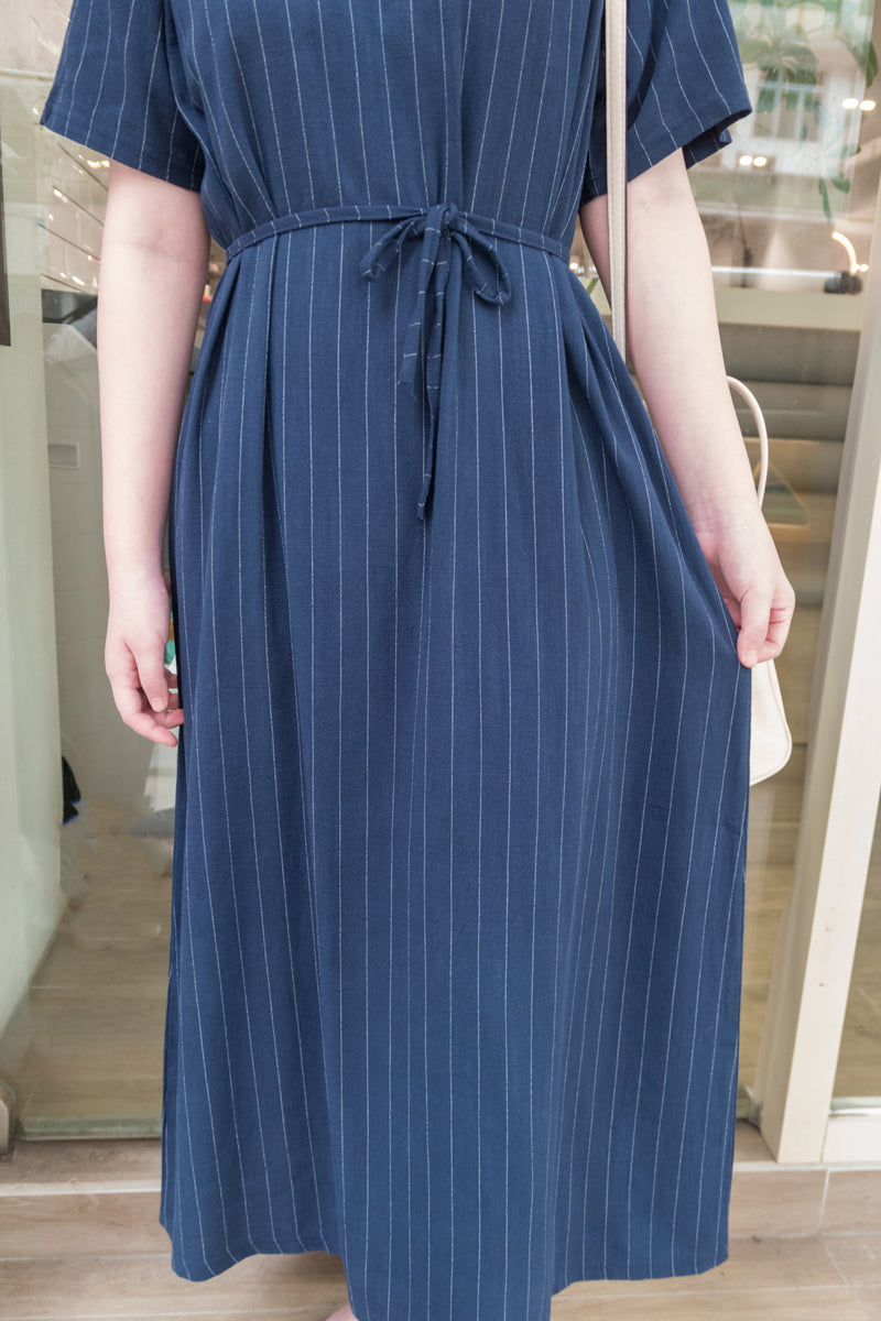 [BEST!] Dacey Stripe 暗條紋闊直身修腰連身裙, Dress/ DS9060