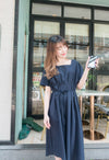 //熱賣重開 超超超值得入手 //Pleated Waist 輕盈方領前後車褶腰身, Dress/ DS9061 (Pre-order)