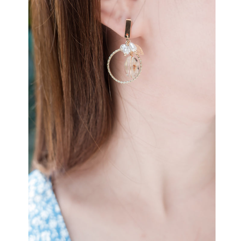 Dry Floral Pearl, Drop Earrings/ ER8323