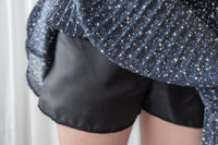 Navy Floral 細百褶小波浪裙擺裙褲, Skirt/ SK8612