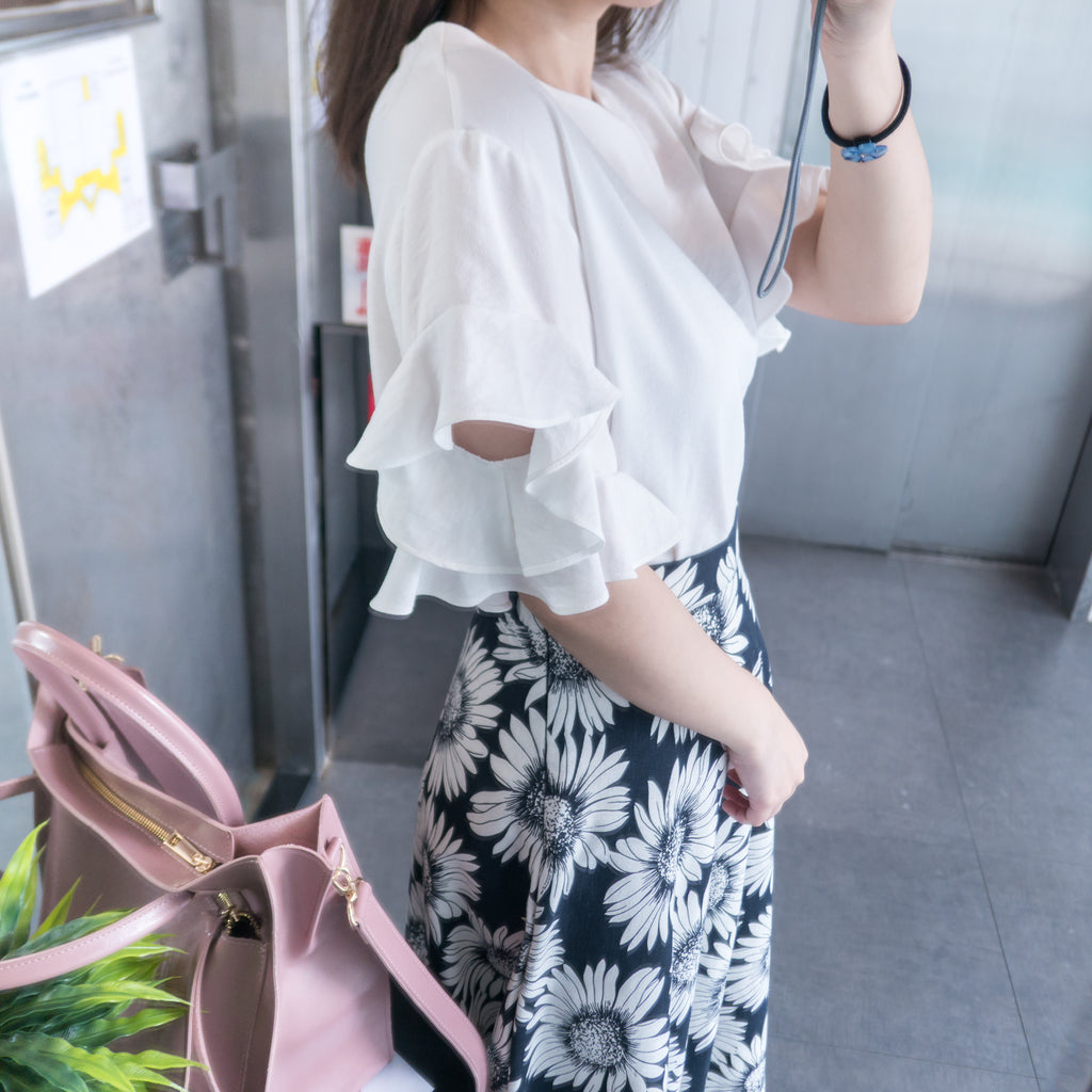 Big Daisy 日系感大印花後橡筋A形裙, Skirt/ SK8181
