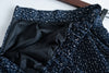 Navy Floral 細百褶小波浪裙擺裙褲, Skirt/ SK8612