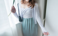 Simple Elegant 光澤湖水藍側開叉修身長裙, Skirt/ SK8631