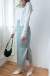 Simple Elegant 光澤湖水藍側開叉修身長裙, Skirt/ SK8631