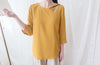 Mustard Twist 芥末黃開領扭紋帶雪紡上衣, Blouse/ BU8838