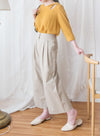 Mustard Twist 芥末黃開領扭紋帶雪紡上衣, Blouse/ BU8838