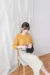 Mustard Twist 芥末黃開領扭紋帶雪紡上衣, Blouse/ BU8838