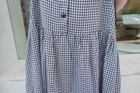 Check 飄逸格子假修腰口袋吊帶裙, Dress/ DS9102