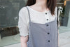 Check 飄逸格子假修腰口袋吊帶裙, Dress/ DS9102