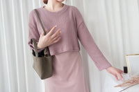Cherish Knit 粉色短針織背心裙兩件套, SET/ DS9109