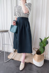 [超熱賣款式 限時加開訂貨✨］Navy Belt 方釦腰帶後橡筋傘形半身裙, Skirt/ SK8636