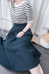 [超熱賣款式 限時加開訂貨✨］Navy Belt 方釦腰帶後橡筋傘形半身裙, Skirt/ SK8636