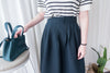 [超熱賣款式 限時加開訂貨✨］Navy Belt 方釦腰帶後橡筋傘形半身裙, Skirt/ SK8636