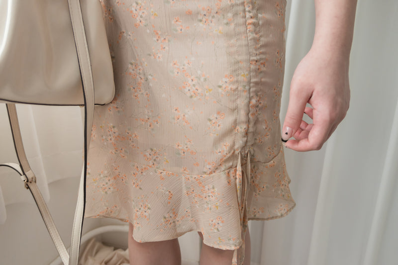 Bouquet 優雅杏果花束修身束裙擺連身裙, Dress/ DS9108