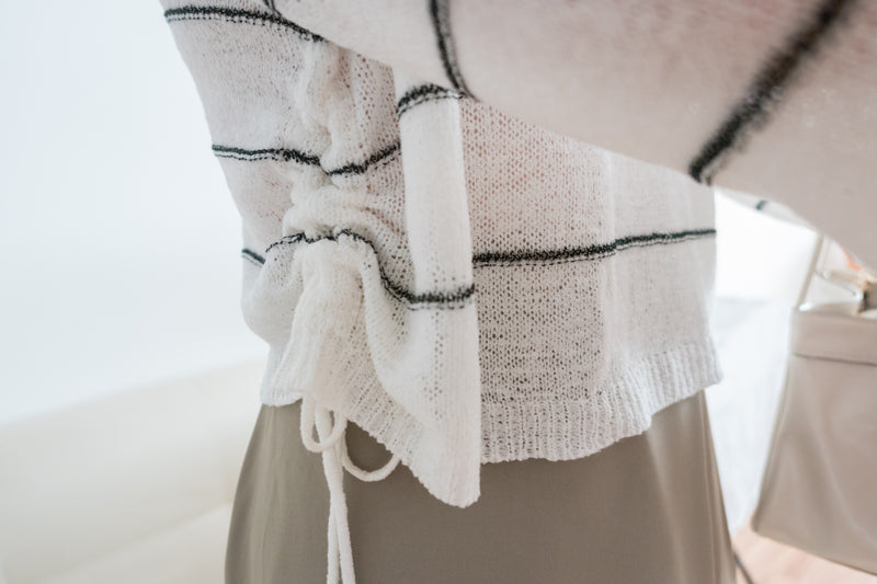 Gold Stripe 混金線條紋闊袖蝴蝶線衫, Knit Top / TP8798