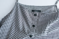 Check 飄逸格子假修腰口袋吊帶裙, Dress/ DS9102