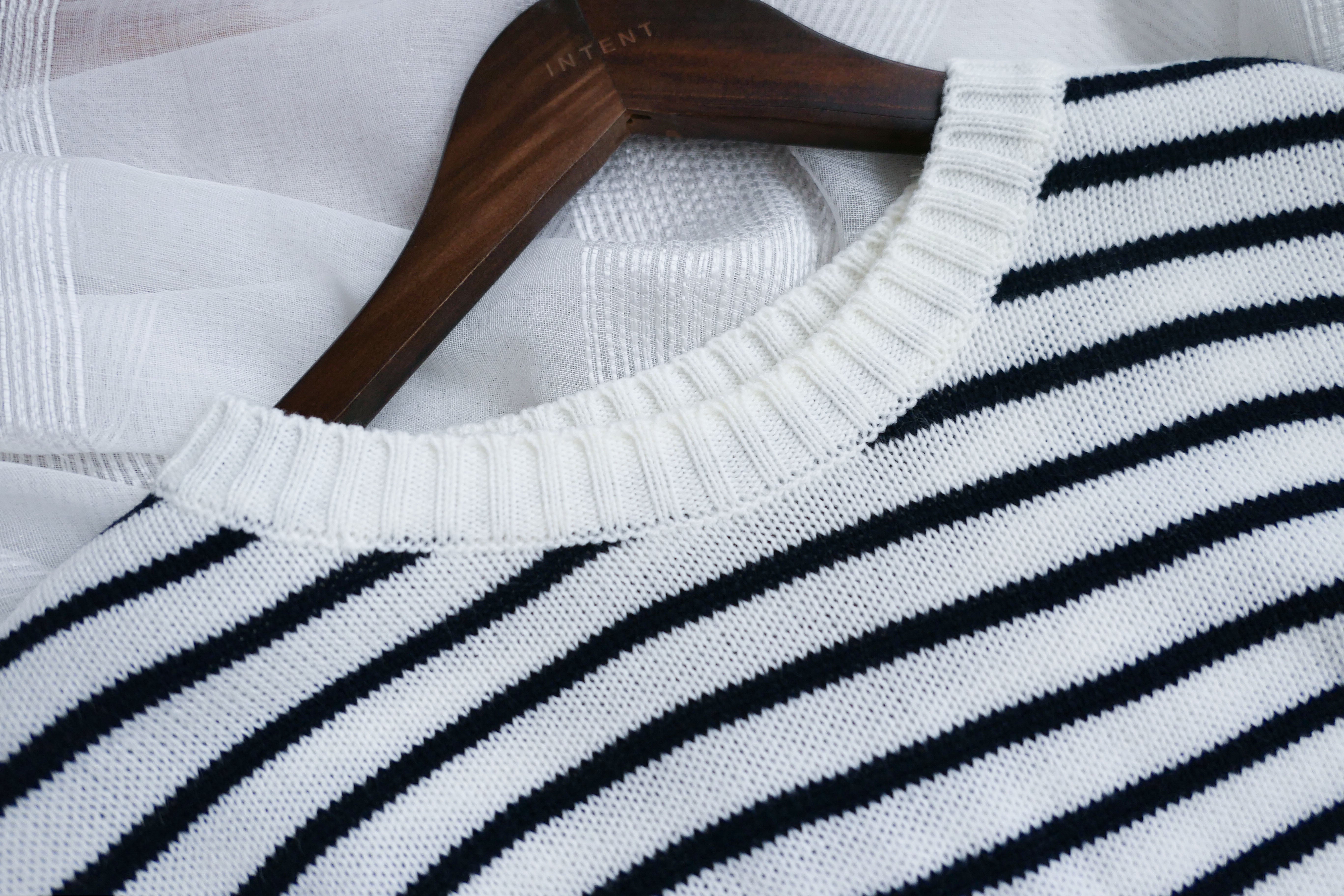 Stripe Knit 圓領短袖條緻針織上衣, Top/ TP8788 (Black Sold Out)