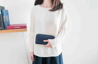 【現貨限量回歸 GreyishBlue/White】Pleated Sleeve 簡約雪紡漸細百褶手袖, Blouse/ BU8856