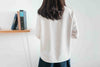 【現貨限量回歸 GreyishBlue/White】Pleated Sleeve 簡約雪紡漸細百褶手袖, Blouse/ BU8856