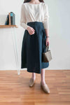 【現貨限量回歸 GreyishBlue/White】Pleated Sleeve 簡約雪紡漸細百褶手袖, Blouse/ BU8856